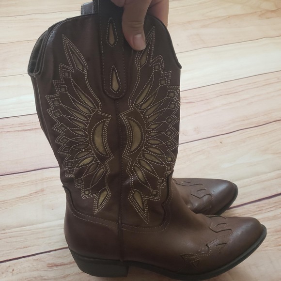 Coconuts Bandera Boots Womens Size 7.5 Brown Western Cowboy Cowgirl Embroidered - Picture 5 of 9